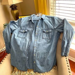 Old Navy Chambray Denim-Cotton Button Shirt